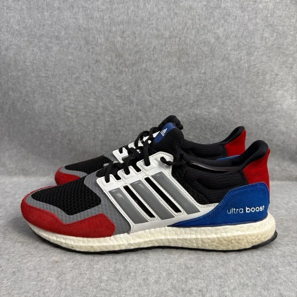 Adidas Shoes Mens Size 11.5 Ultraboost Black‎ Red Blue Running Sneakers EF1360